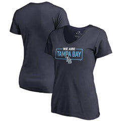 Tampa Bay Rays Women's We Are Icon V-Neck T-Shirt - Navy