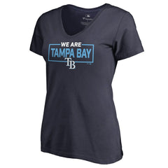 Tampa Bay Rays Women's We Are Icon V-Neck T-Shirt - Navy