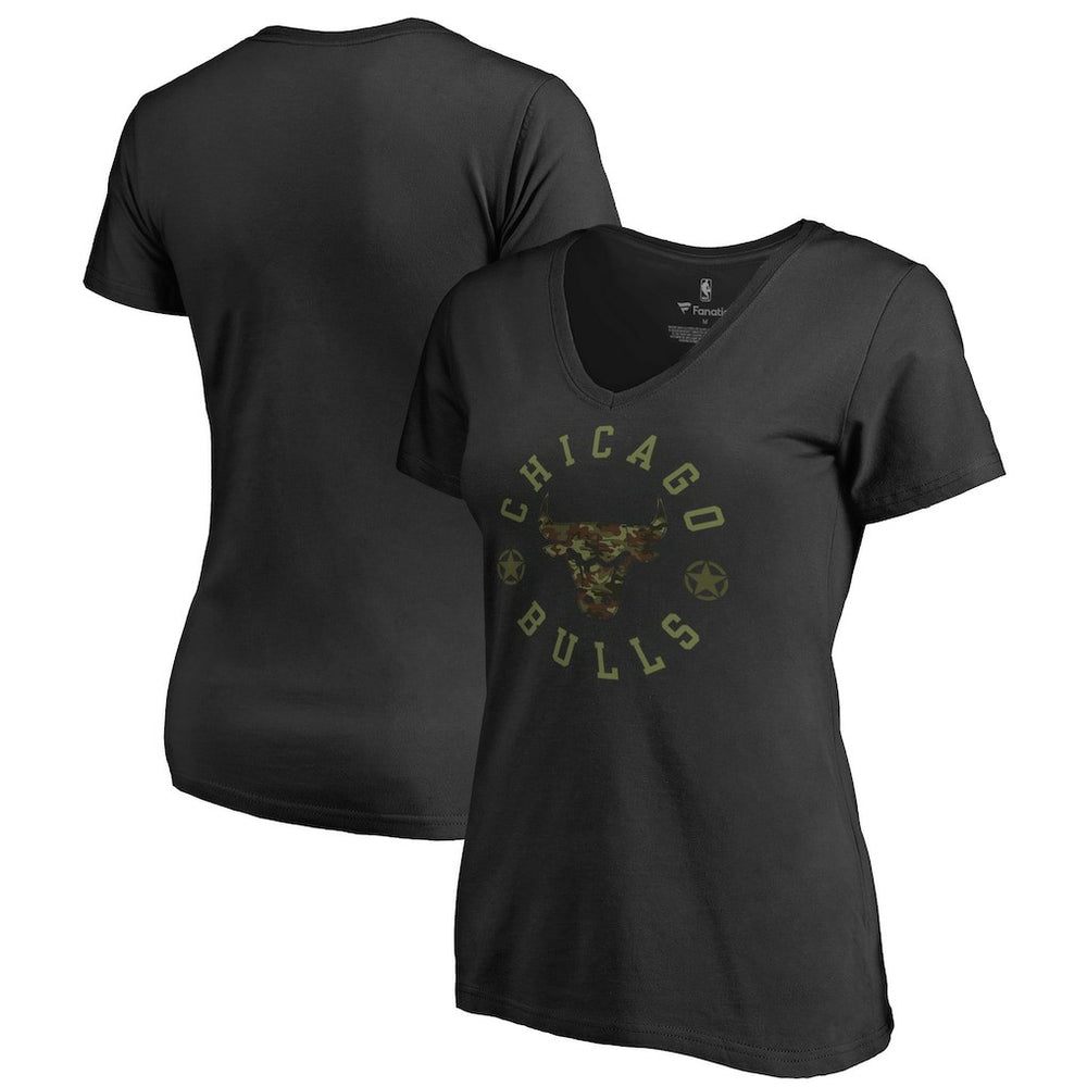 Chicago Bulls Women's Liberty V-Neck T-Shirt sale - Black on sale
