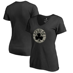 Boston Celtics Women's Cloak Camo V-Neck T-Shirt - Black shop