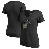 Miami Heat Women's Cloak Camo V-Neck T-Shirt - Black sale