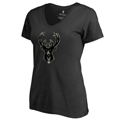 Milwaukee Bucks Women's Cloak Camo V-Neck T-Shirt - Black outlet