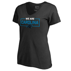 Carolina Panthers Women's We Are Icon V-Neck T-Shirt - Black cheap