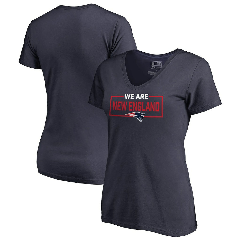 New England Patriots Women's We Are Icon V-Neck T-Shirt - Navy outlet