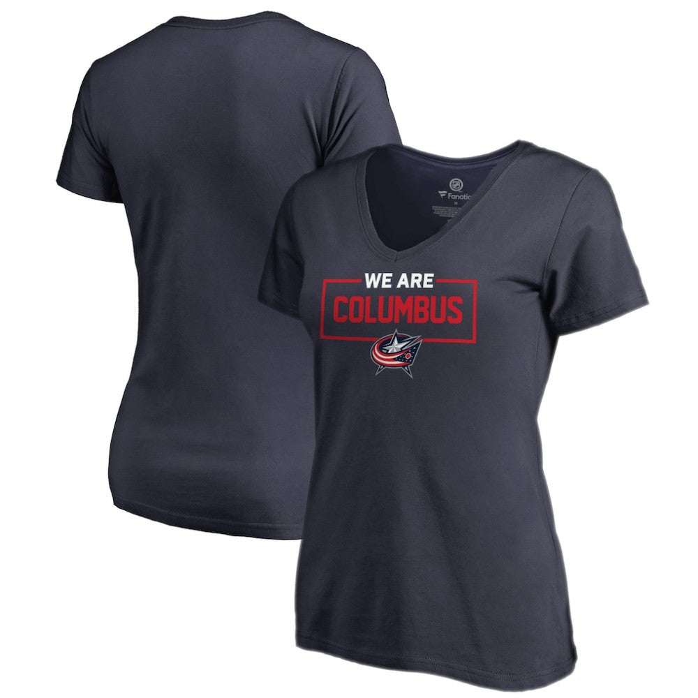 Columbus Blue Jackets Women's Iconic Collection V-Neck T-Shirt Navy