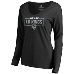 Los Angeles Kings Women's Iconic Collection We Are Long Sleeve V-Neck T-Shirt Black