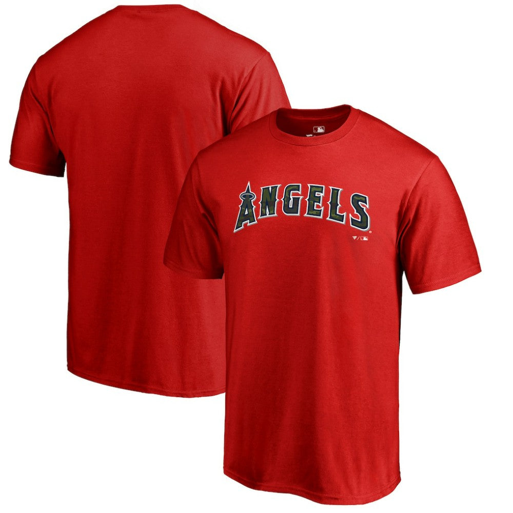 Los Angeles Angels Armed Forces Wordmark T-Shirt - Red