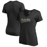 Baltimore Orioles Women's Armed Forces Wordmark T-Shirt - Black