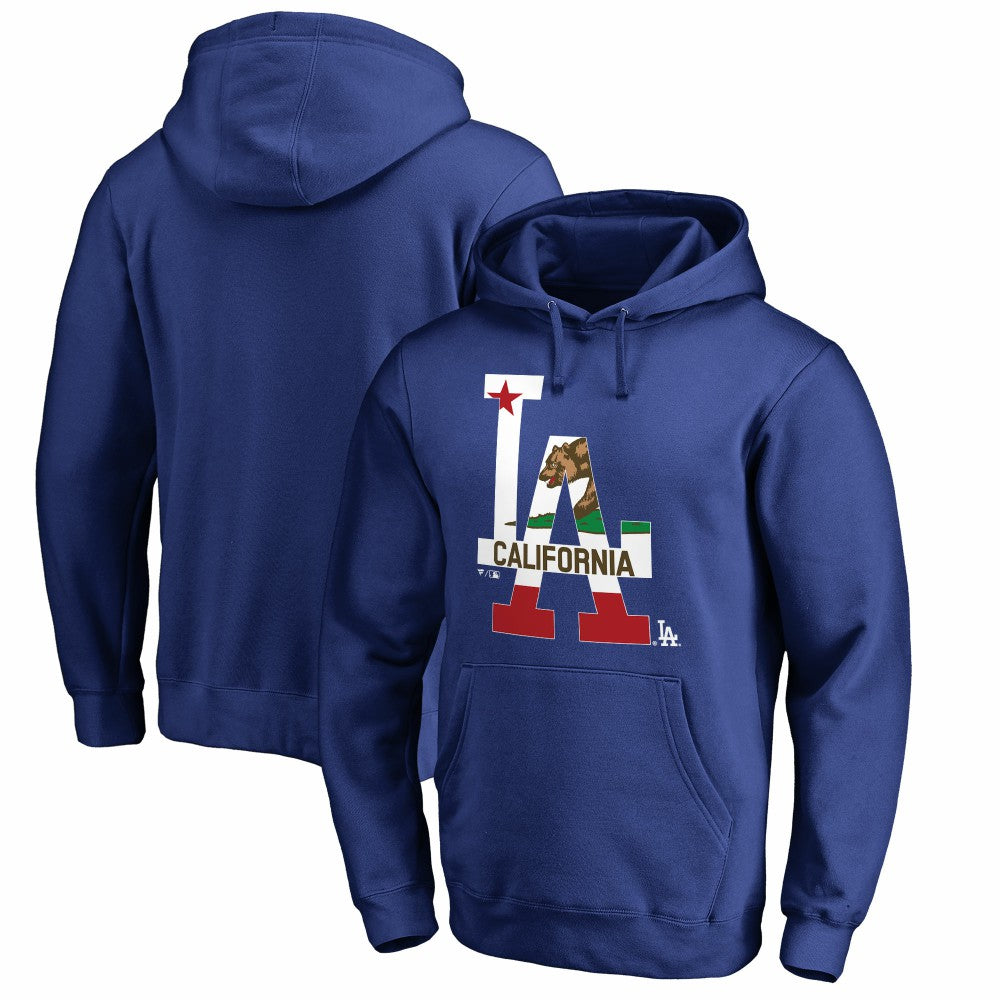 Los Angeles Dodgers Hometown Collection Cali Flag Pullover Hoodie - Royal