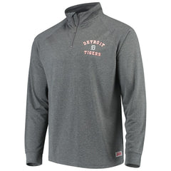 Detroit Tigers Stitches Team Raglan Quarter-Zip Pullover Jacket - Heathered Charcoal