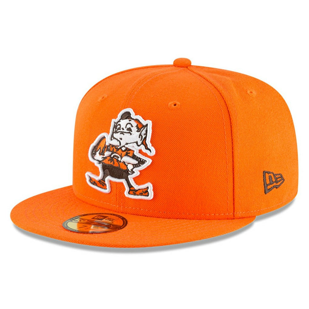 Cleveland Browns New Era Omaha Brownie The Elf Throwback 59FIFTY Fitted Hat - Orange on sale
