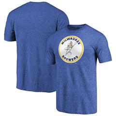 Milwaukee Brewers Cooperstown Collection Forbes Tri-Blend T-Shirt - Heathered Royal