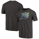Tampa Bay Rays Cooperstown Collection Forbes Tri-Blend T-Shirt - Heathered Black
