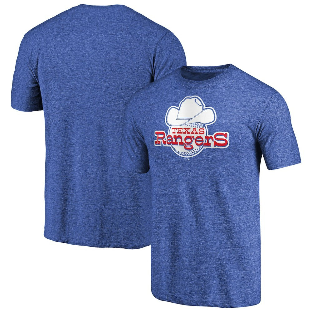 Texas Rangers Cooperstown Collection Forbes Tri-Blend T-Shirt - Heathered Royal