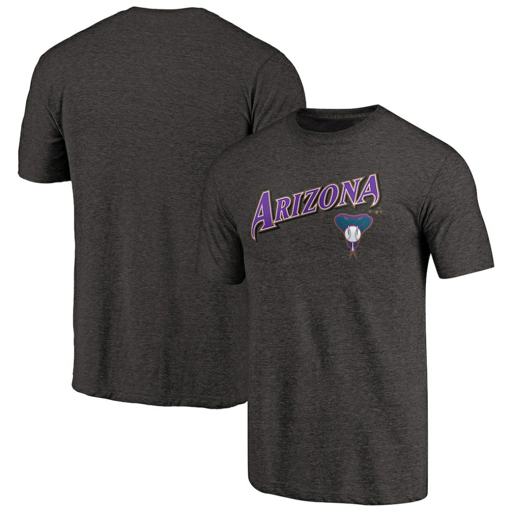 Arizona Diamondbacks Vintage Cooperstown Collection Wahconah Tri-Blend T-Shirt - Heathered Black
