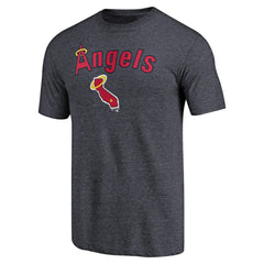 California Angels Vintage Cooperstown Collection Wahconah Tri-Blend T-Shirt - Navy