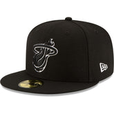 Miami Heat Black & White Logo 59FIFTY Fitted Hat - Black | New Era outlet