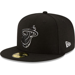 Miami Heat Black & White Logo 59FIFTY Fitted Hat - Black | New Era outlet