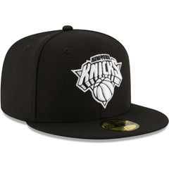 New York Knicks Black & White Logo 59FIFTY Fitted Hat - Black | New Era sale