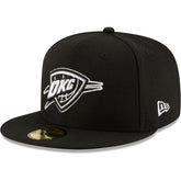 Oklahoma City Thunder Black & White Logo 59FIFTY Fitted Hat - Black | New Era shop