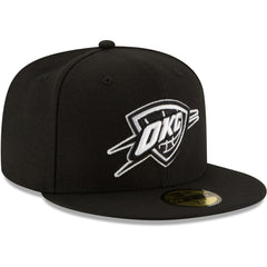 Oklahoma City Thunder Black & White Logo 59FIFTY Fitted Hat - Black | New Era shop