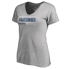 Los Angeles Dodgers Women's Hometown Collection Determined V-Neck T-Shirt - Heathered Gray