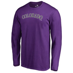 Colorado Rockies Team Wordmark Long Sleeve T-Shirt - Purple