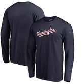 Washington Nationals Team Wordmark Long Sleeve T-Shirt - Navy