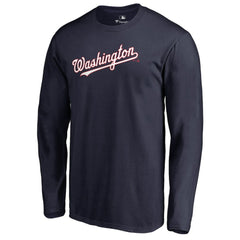 Washington Nationals Team Wordmark Long Sleeve T-Shirt - Navy