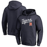 Detroit Tigers Vintage Cooperstown Collection Wahconah Fitted Pullover Hoodie - Navy