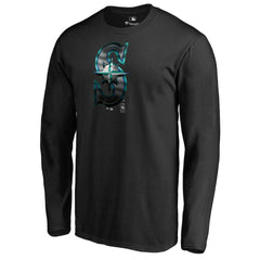 Seattle Mariners Midnight Mascot Long Sleeve T-Shirt - Black