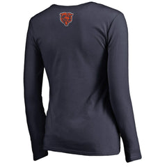 Chicago Bears Women's Monsters Long Sleeve V-Neck T-Shirt - Navy sale