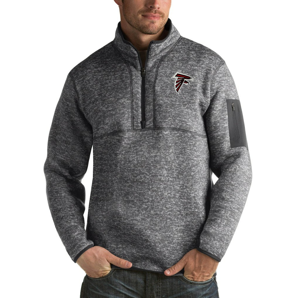 Atlanta Falcons Antigua Fortune Big & Tall Quarter-Zip Pullover Jacket - Charcoal on sale