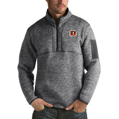 Cincinnati Bengals Antigua Fortune Big & Tall Quarter-Zip Pullover Jacket - Charcoal on sale