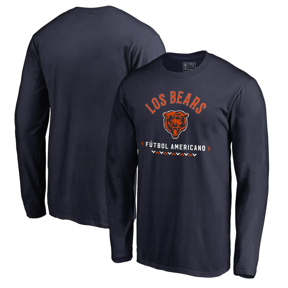 Chicago Bears Futbol Americano Long Sleeve T-Shirt - Navy cheap