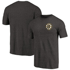 Boston Bruins Primary Logo Left Chest Distressed Tri-Blend T-Shirt Black