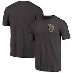 Vegas Golden Knights Primary Logo Left Chest Distressed Tri-Blend T-Shirt Black