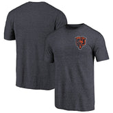 Chicago Bears Primary Logo Left Chest Distressed Tri-Blend T-Shirt - Heathered Navy outlet