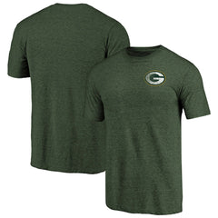 Green Bay Packers Primary Logo Left Chest Distressed Tri-Blend T-Shirt - Heathered Green outlet
