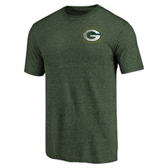 Green Bay Packers Primary Logo Left Chest Distressed Tri-Blend T-Shirt - Heathered Green outlet