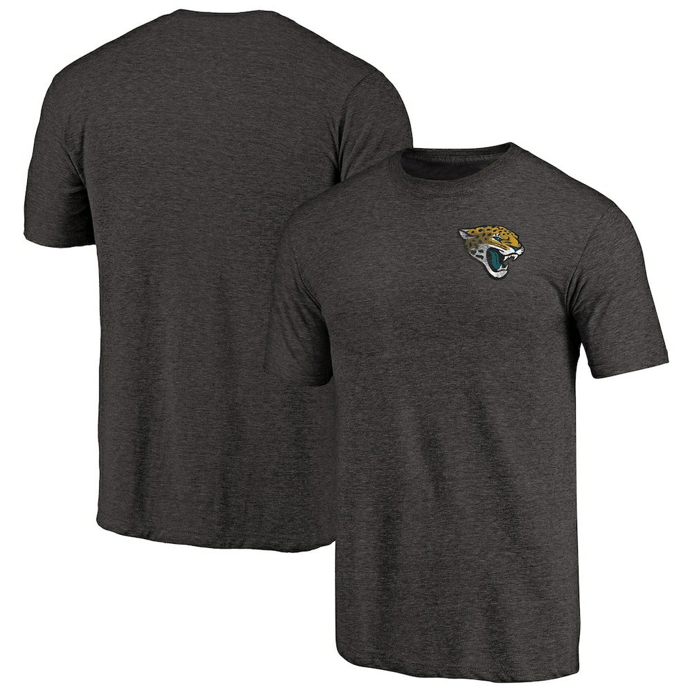 Jacksonville Jaguars Primary Logo Left Chest Distressed Tri-Blend T-Shirt - Heathered Black online