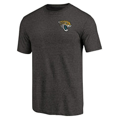 Jacksonville Jaguars Primary Logo Left Chest Distressed Tri-Blend T-Shirt - Heathered Black online