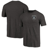 Las Vegas Raiders Primary Logo Left Chest Distressed Tri-Blend T-Shirt - Heathered Black for sale