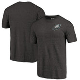 Philadelphia Eagles Primary Logo Left Chest Distressed Tri-Blend T-Shirt - Heathered Black sale