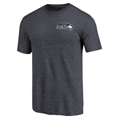 Seattle Seahawks Primary Logo Left Chest Distressed Tri-Blend T-Shirt - Heathered College Navy on sale