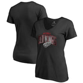 Detroit Red Wings Women's Arch Smoke V-Neck T-Shirt Black