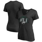 Minnesota Wild Women's Arch Smoke V-Neck T-Shirt Black