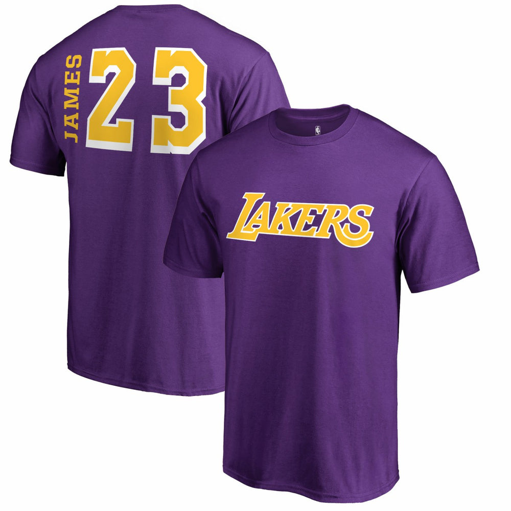 LeBron James Los Angeles Lakers Sidesweep Name & Number T-Shirt - Purple for sale