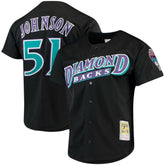 Randy Johnson Arizona Diamondbacks Big & Tall Cooperstown Mesh Batting Practice Jersey - Black | Mitchell & Ness