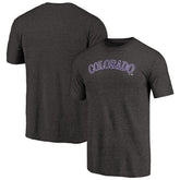 Colorado Rockies Team Wordmark Tri-Blend T-Shirt - Black